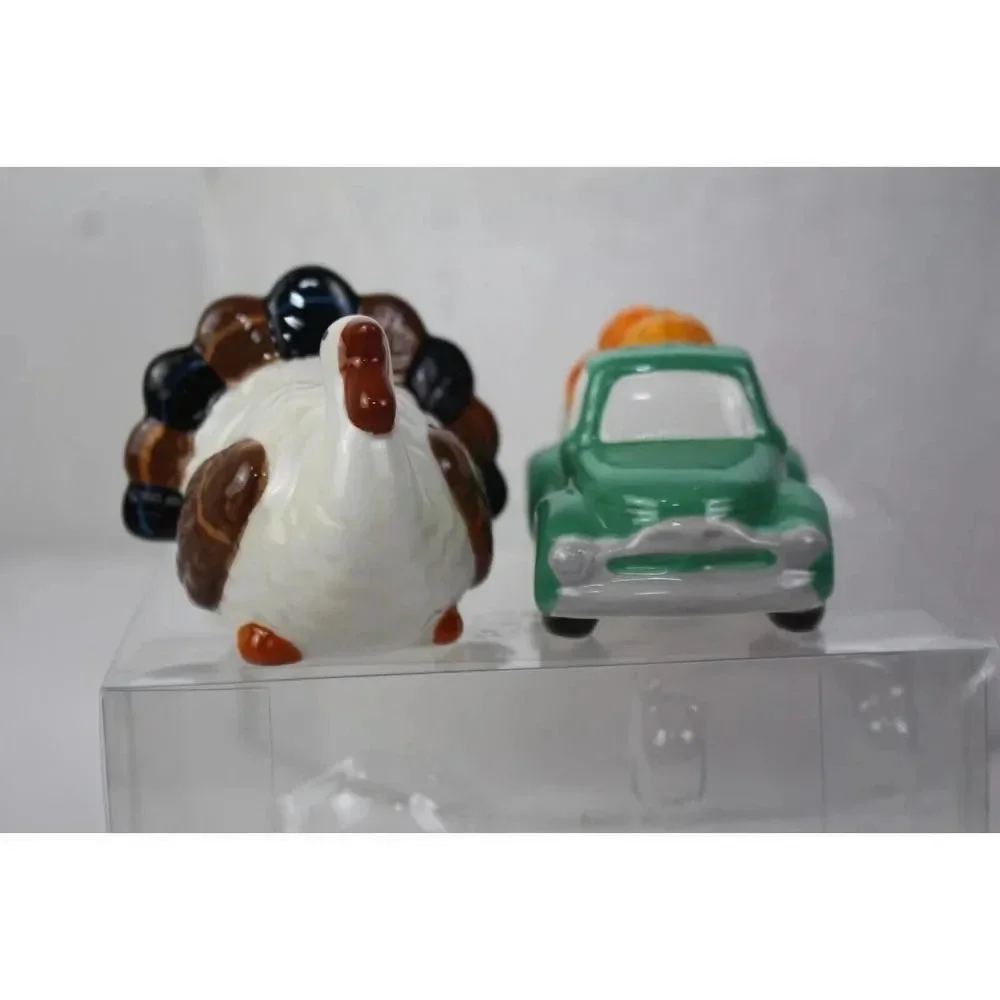 Celebrate it! Thanksgiving Salt & Pepper Shaker Set - Turkey, Green Truck w/ Pum